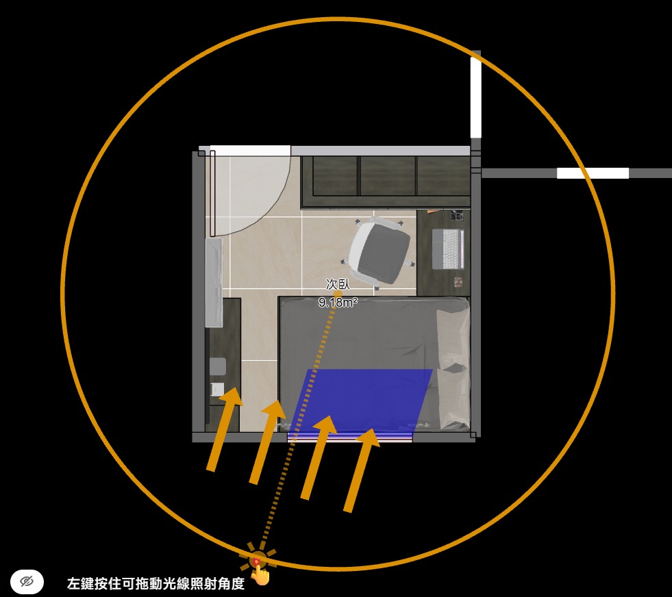 由空間外查看太陽照射方向